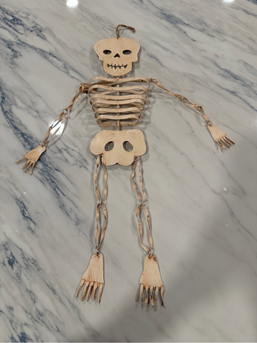 Vintage Pier 1 Imports Articulated Metal Skeleton Hanging Halloween Decor